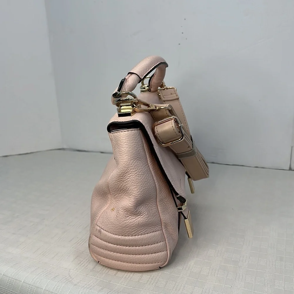 Rebecca Minkoff small satchel in Barbie pink